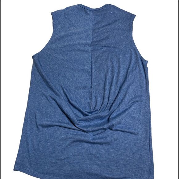 Blue draping back yoga top - Picture 4 of 11
